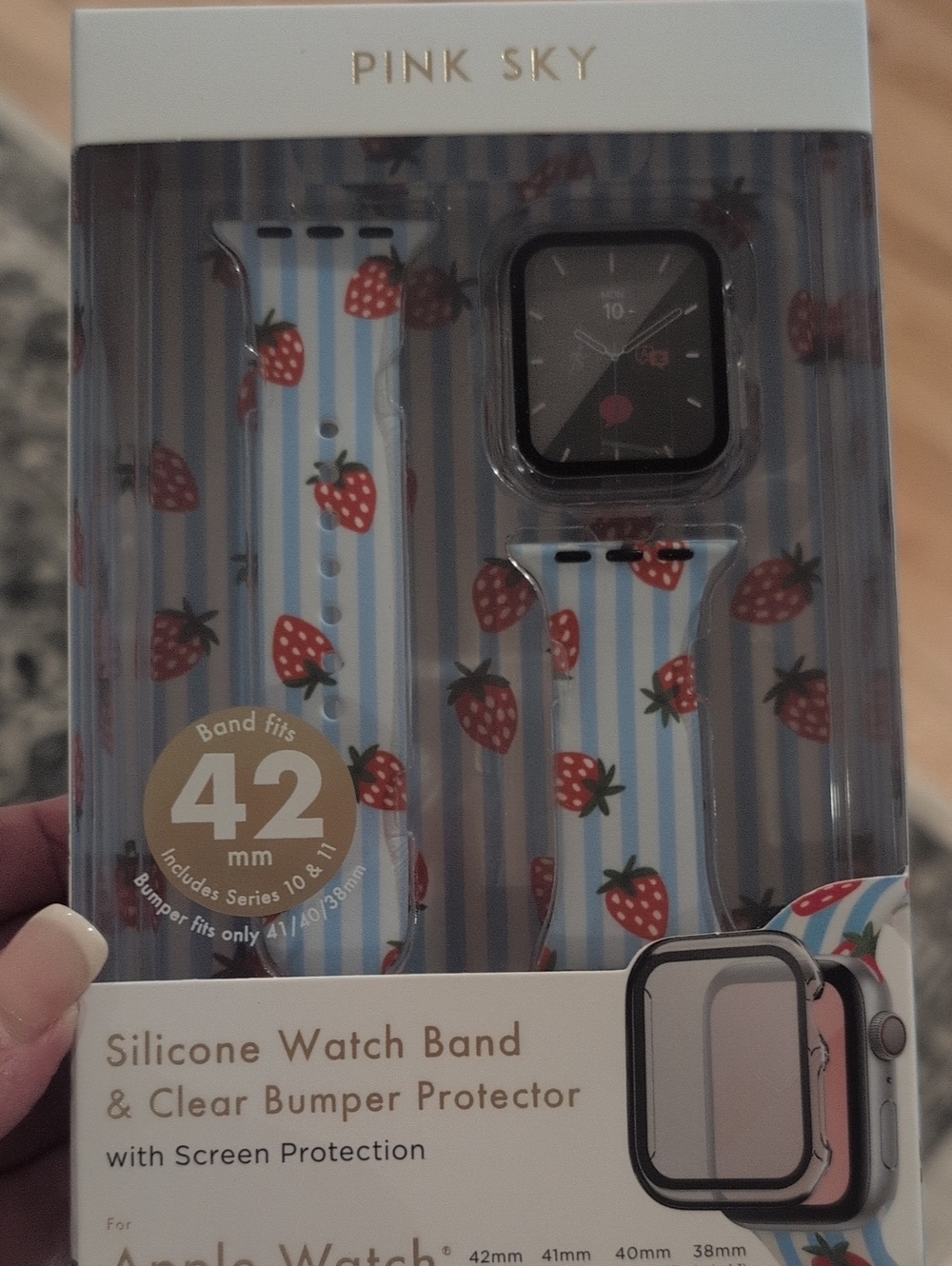 Pink Sky Strawberry Silicone Watch Band for 42mm Apple Watch